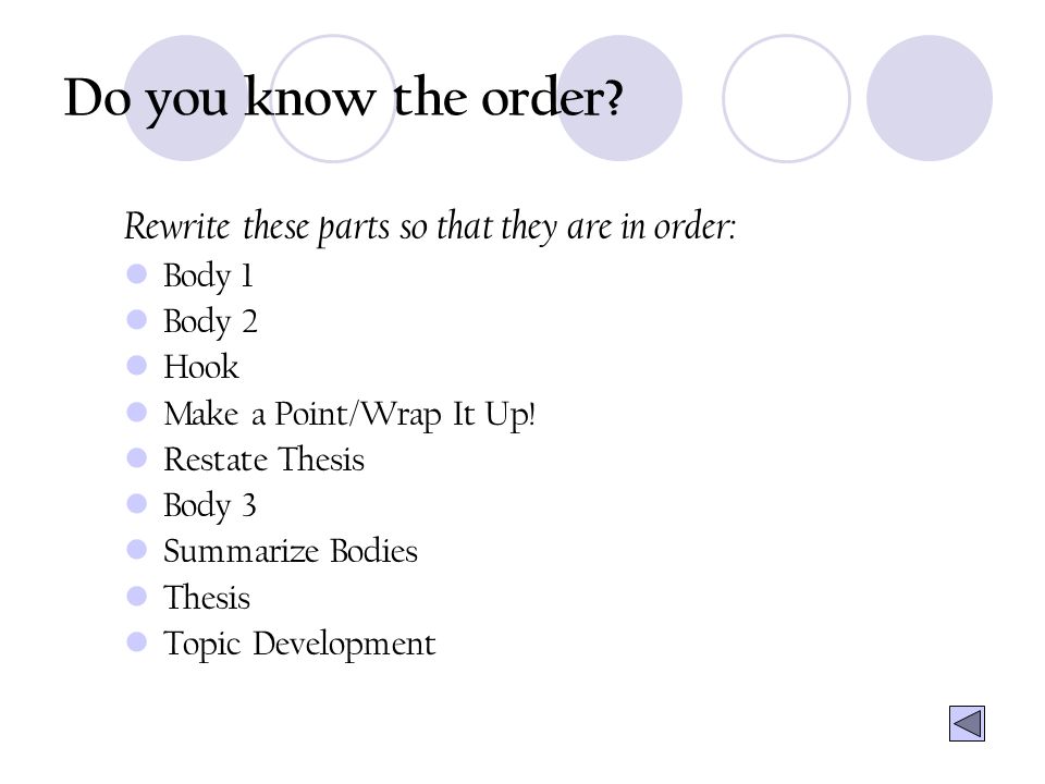 order thesis